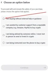 MoonPay Confirmation Screen